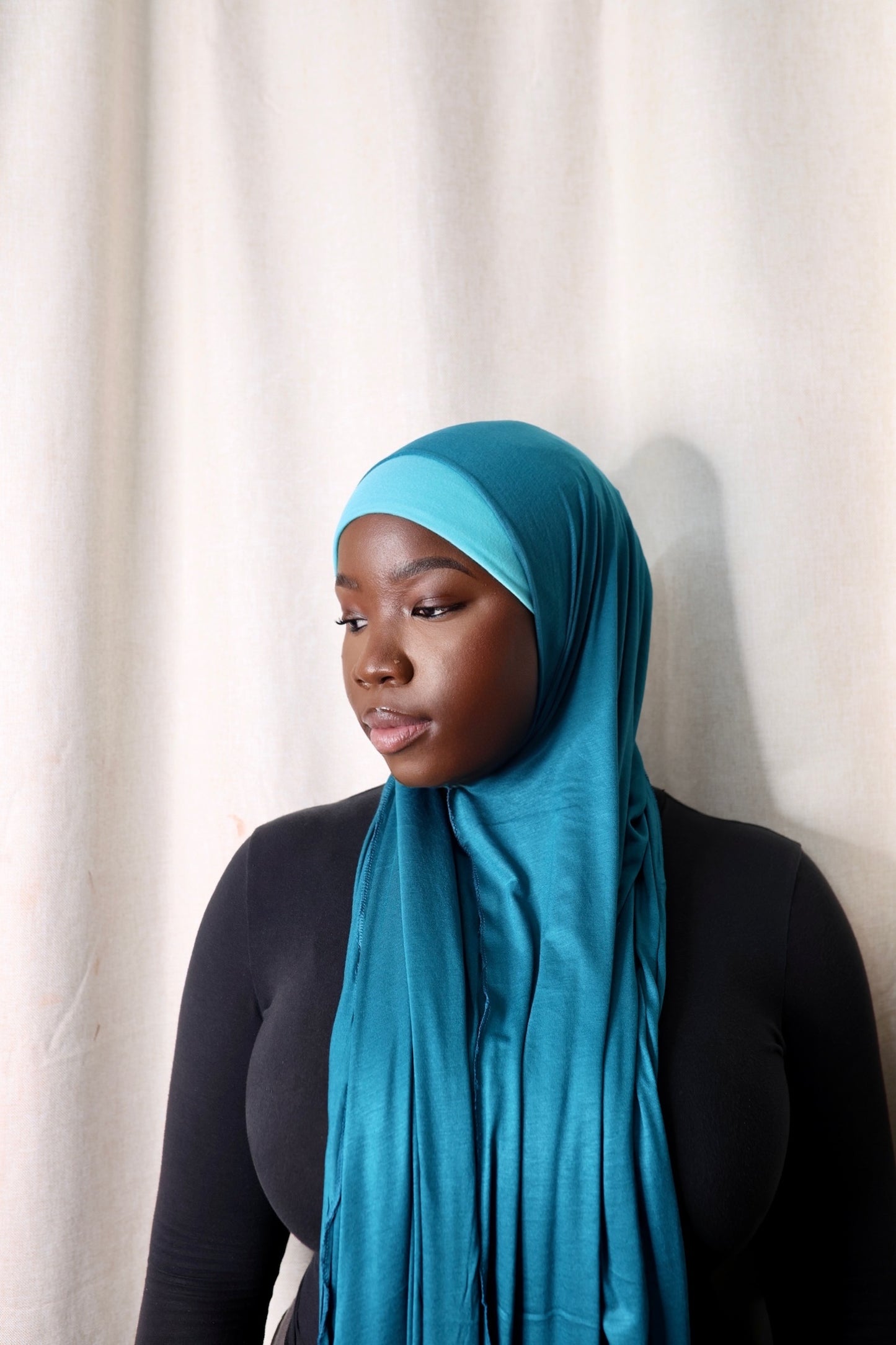 Teal Blue Jersey Hijabs