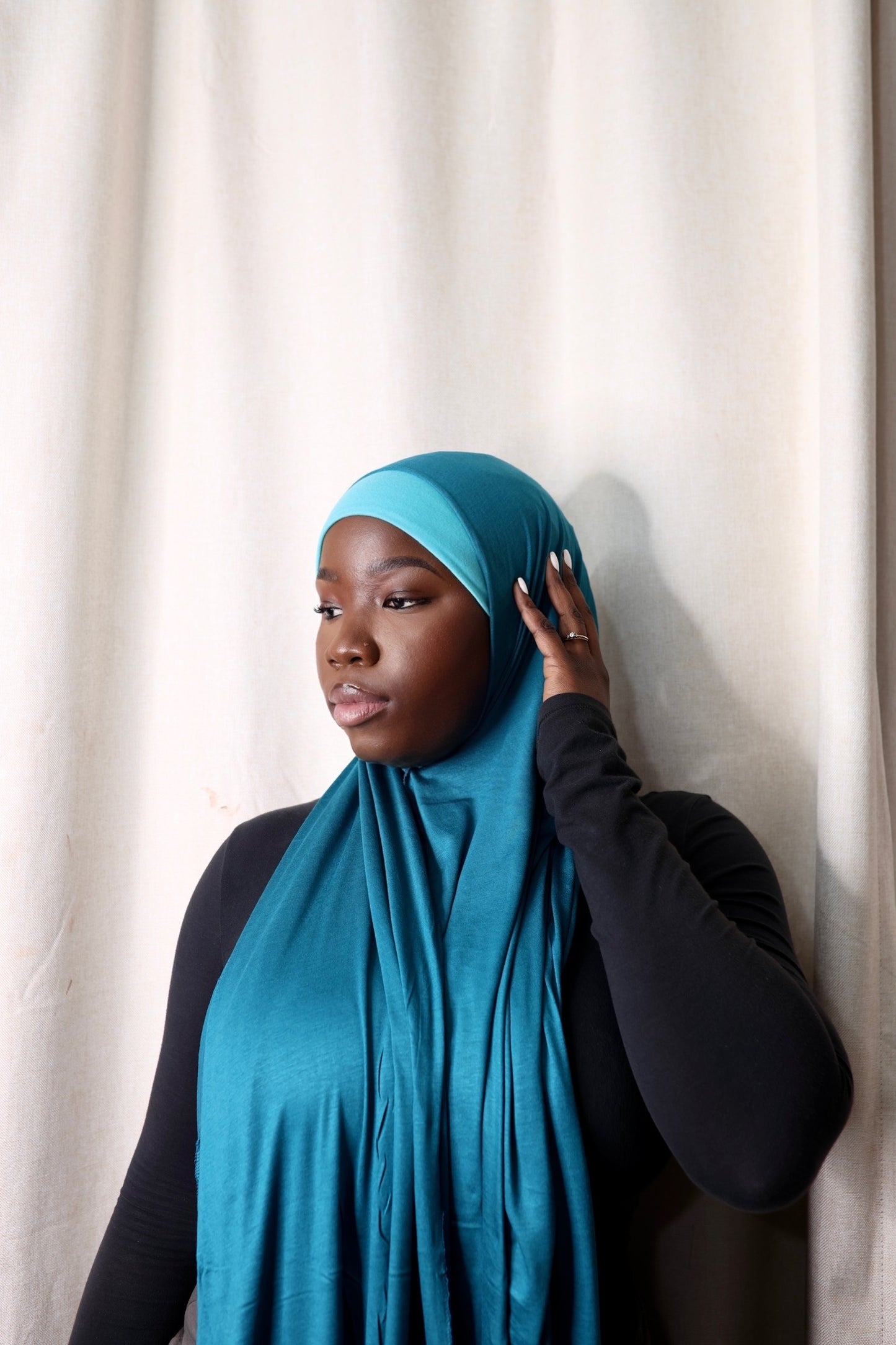 Teal Blue Jersey Hijabs